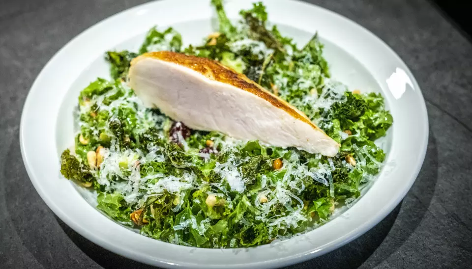LEKKERT OG LETT: Saftig kylling er nydelig til grønnkålsalat.