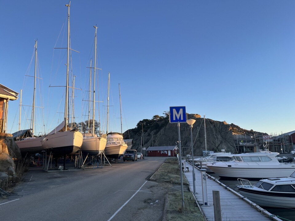Vinterlagring av større båter i Skjærhalden Båtforening.