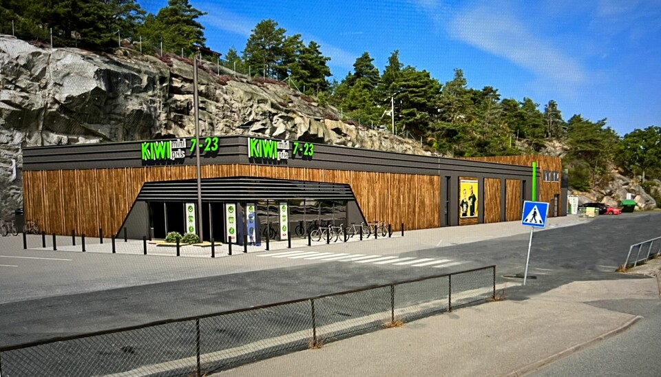 Fotomontasje av ny Kiwi-butikk på Vesterøy.