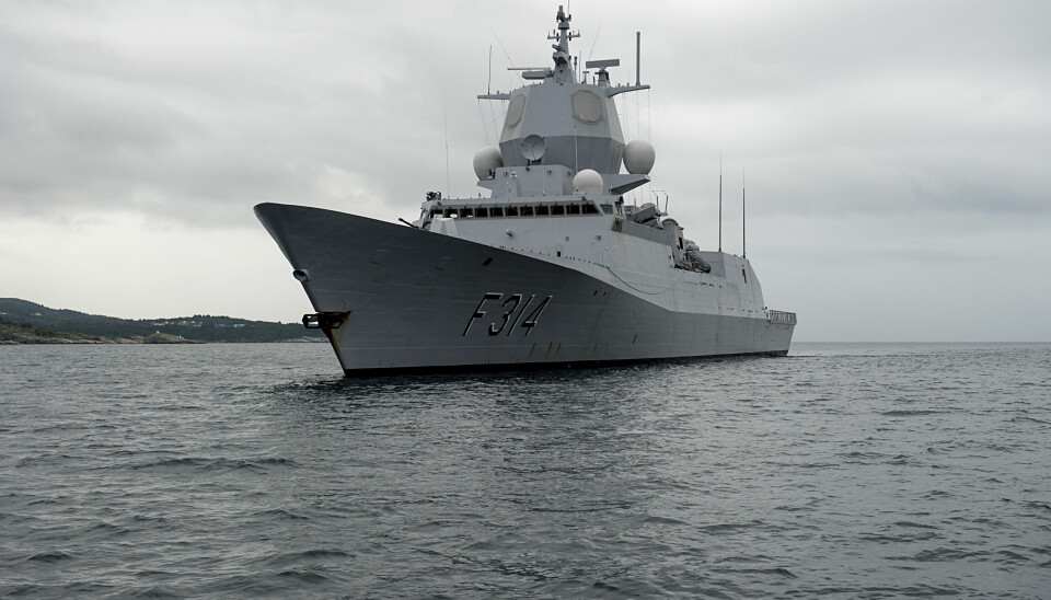 Fregatten KNM Thor Heyerdahl fikk trøbbel da de skulle legge til kai ved Marinens hovedbase Haakonsvern i august i fjor. Bildet er fra 2019.
