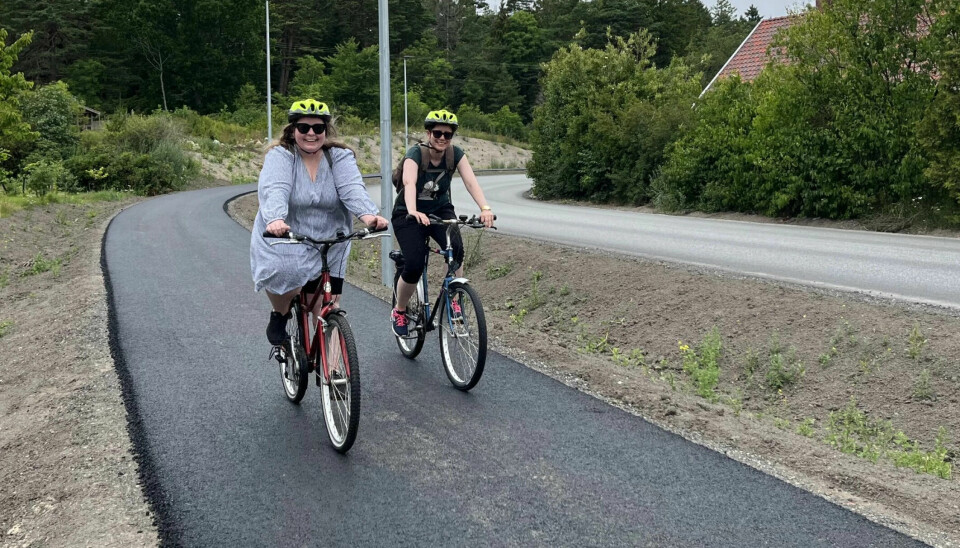 Den nye gang- og sykkelveien på Kirkøy.