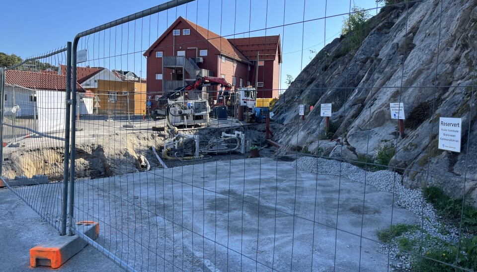 Slik ser det ut på området bak Kollen, tidlig tirsdag morgen.