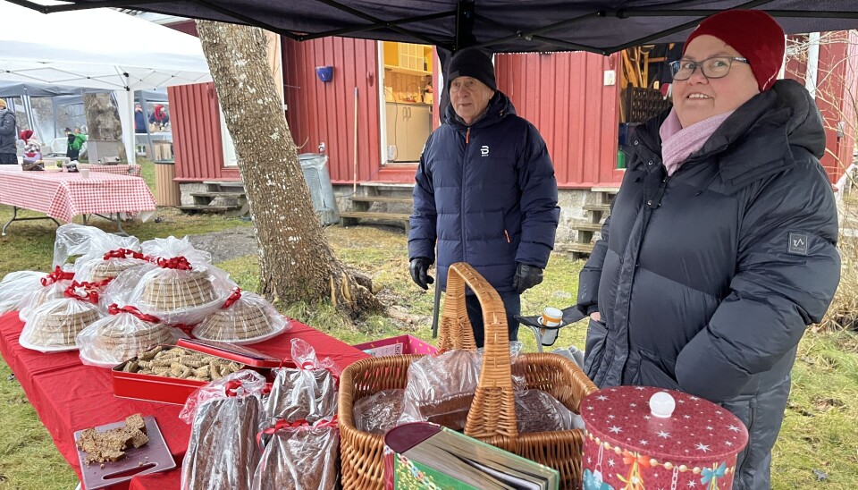 Cathrine Nilsen har gjort en solid bakerjobb før jul. Her med massivis av nydelige kransekaker. Cathrine fikk hjelp av pappa Egil Syversen.