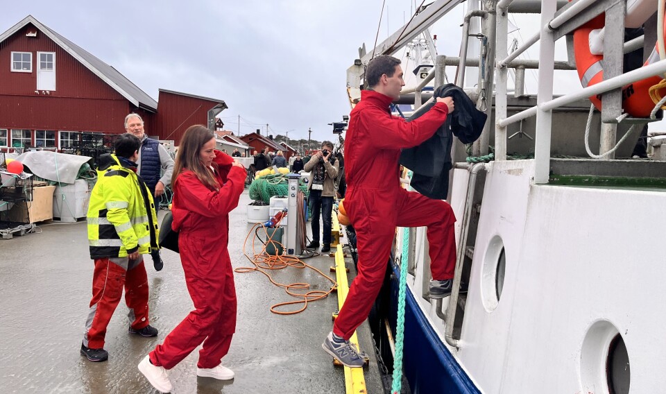 Ministerne på reketrålfiske med Saga