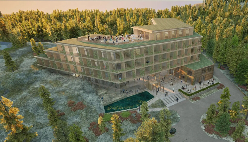 Siste utkast av tegningene for et hotell på Sand.