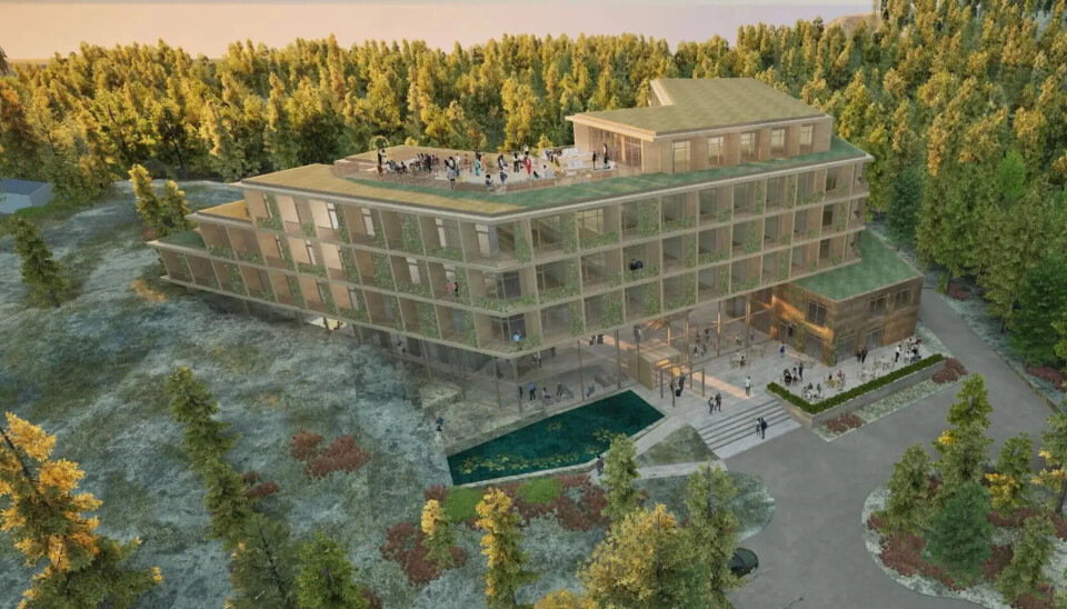 Det siste utkastet til hvordan et hotell på Sand vil bli seende ut.